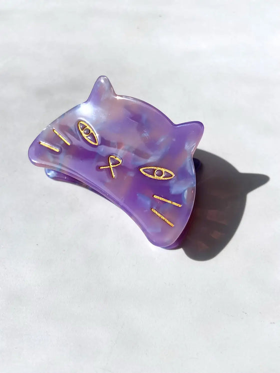 Kitty Cat Shell Acetate Claw Clip