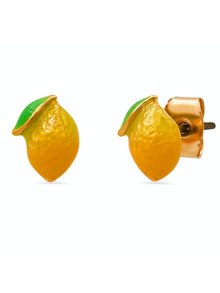  Lemon Post with Green Enamel Detail Earrings