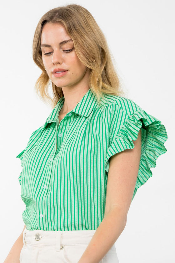 Striped Puckered Top