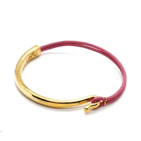 Leather and Gold Bracelet