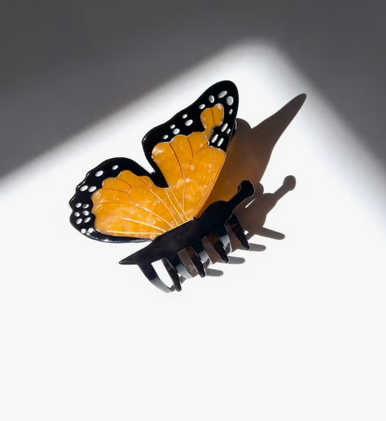 Hand Painted Monarch Butterfly Claw Hair Clip