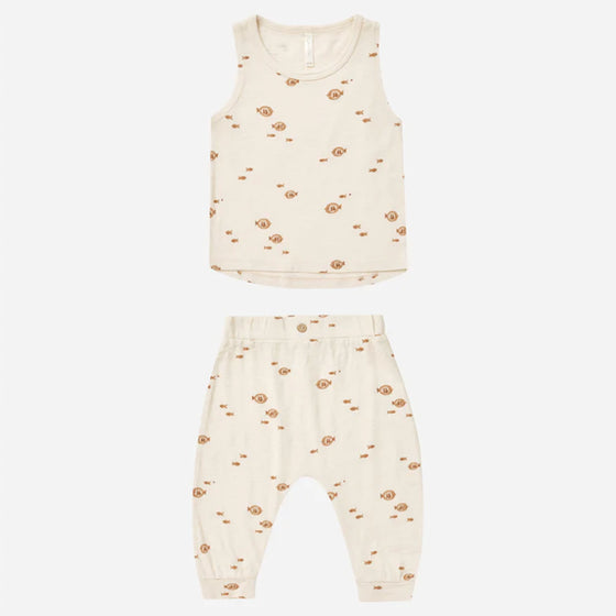 Tank & Slouch Pant Set in Natural Fish