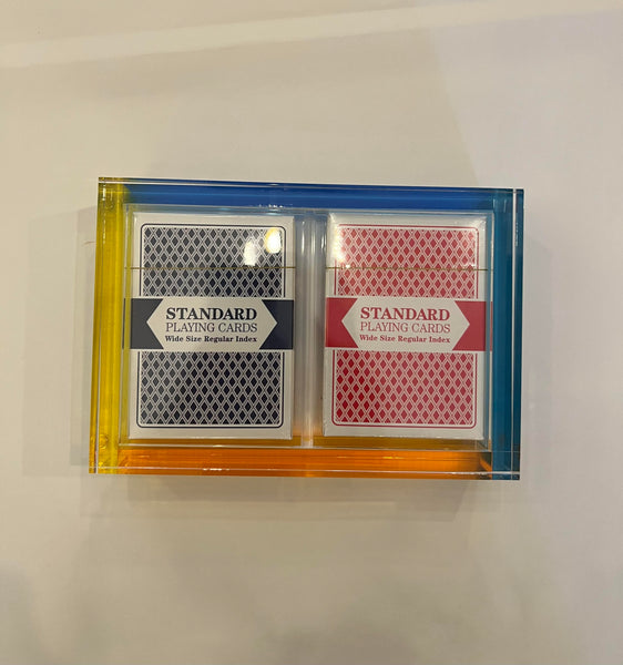 Lucite Multi-Color Card Box